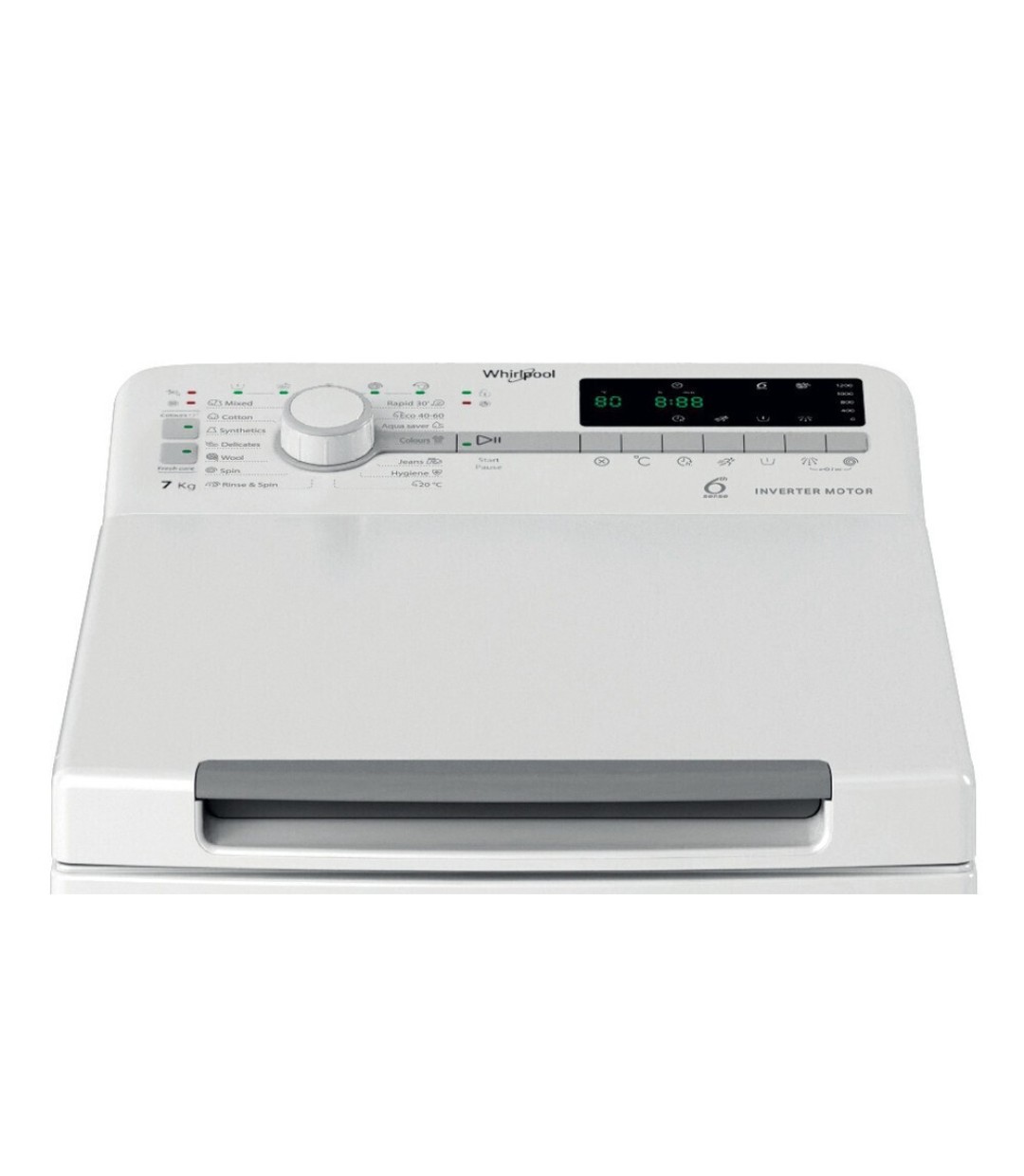 Whirlpool Πλυντήριο Ρούχων 7kg 1200 Στροφών 6th Sense TDLR7250SS