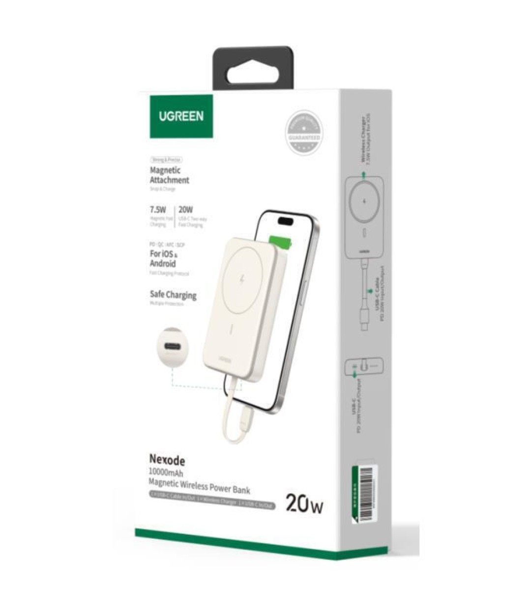 Ugreen PB760 MagSafe Power Bank 10000mAh 20W με Θύρα USB-C Λευκό