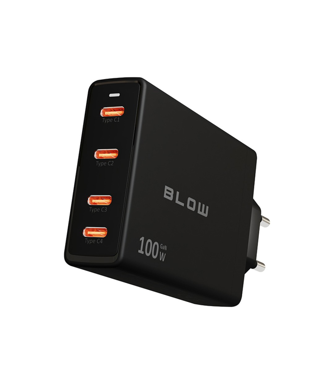 Blow Φορτιστής Χωρίς Καλώδιο GaN με 4 Θύρες USB-C 100W Power Delivery Μαύρος (76-031) Blow Φορτιστής Χωρίς Καλώδιο GaN με 4 Θύρες USB-C 100W Power Delivery Μαύρος (76-031)