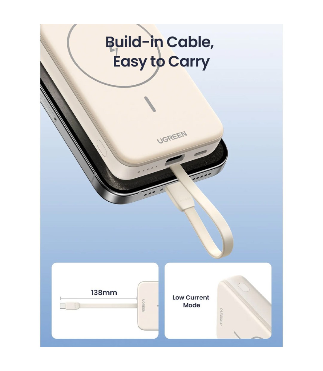 Ugreen PB760 MagSafe Power Bank 10000mAh 20W με Θύρα USB-C Λευκό