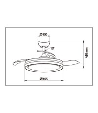 Primo PRCF-80681 Ανεμιστήρας Οροφής 106cm 35W με Φως & Τηλεχειριστήριο Μαύρος