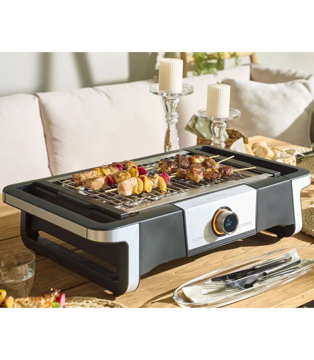 Severin 8114  Επιτραπέζια Ηλεκτρική Ψησταριά Σχάρας 3000W με Ρυθμιζόμενο Θερμοστάστη 41.5x24εκ.