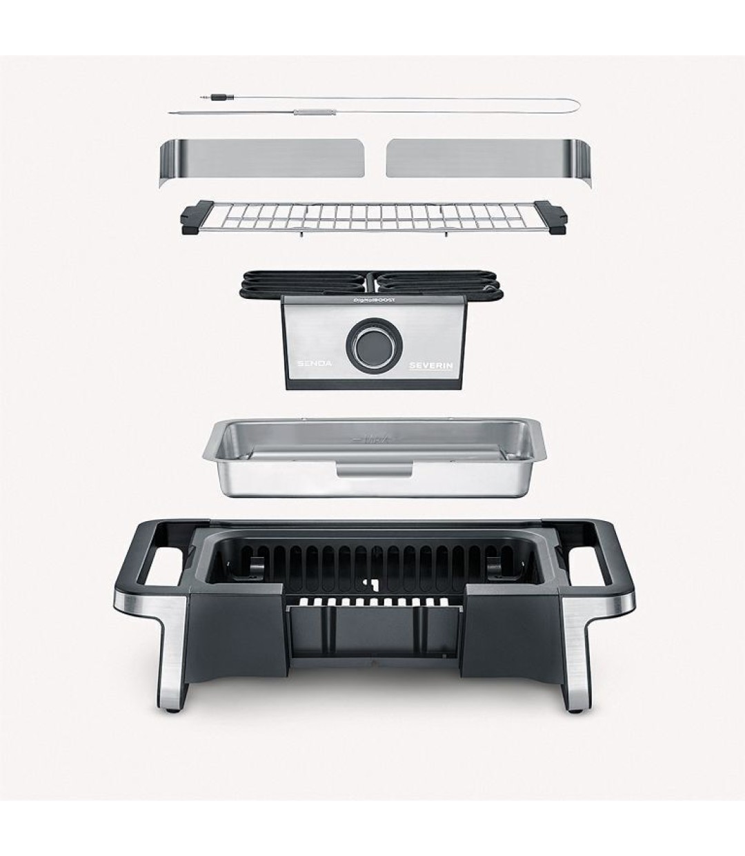 Severin 8114  Επιτραπέζια Ηλεκτρική Ψησταριά Σχάρας 3000W με Ρυθμιζόμενο Θερμοστάστη 41.5x24εκ.