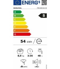 Whirlpool Πλυντήριο Ρούχων 8kg με Ατμό 1200 Στροφών FFB 8258 WV EE