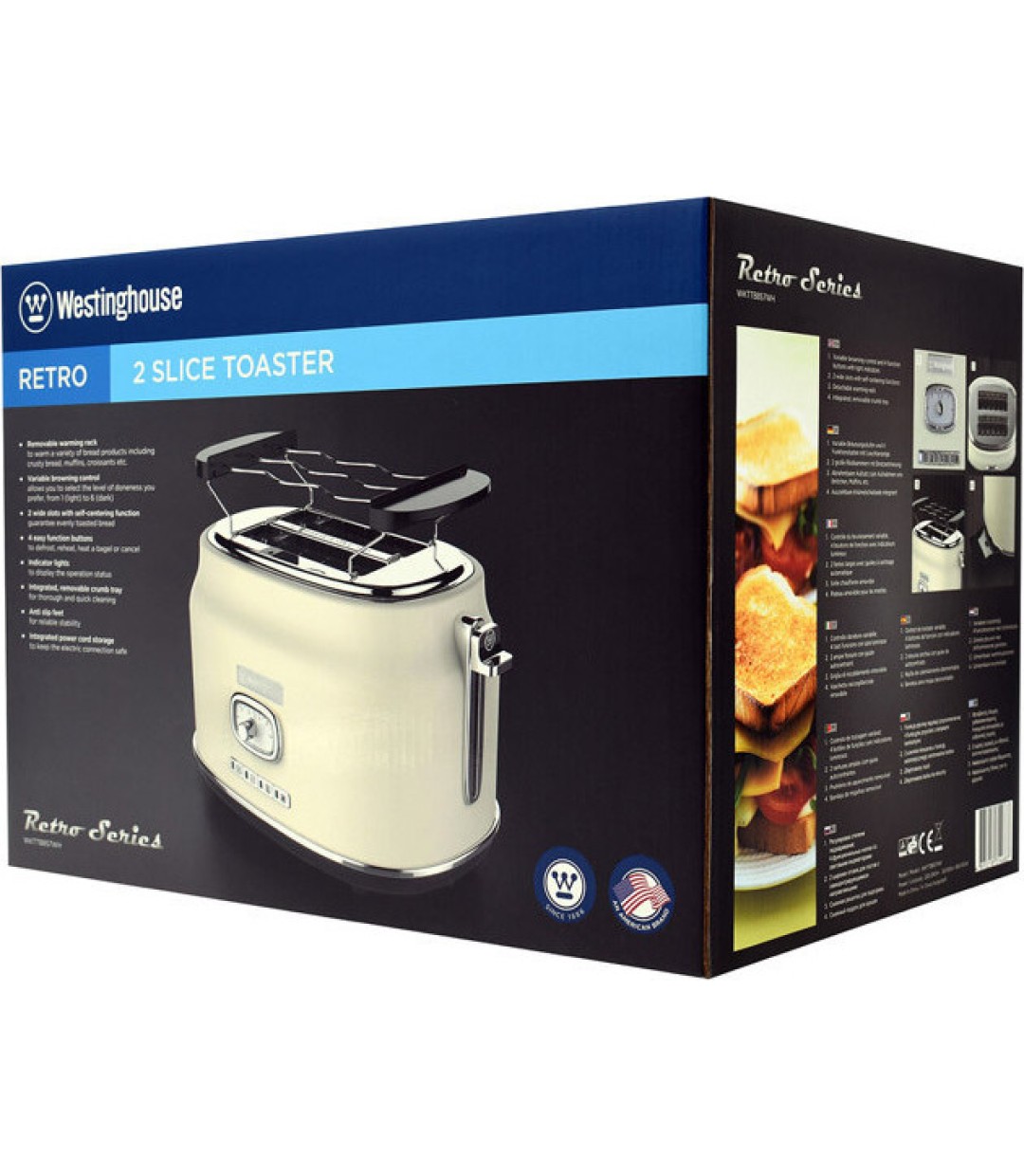 Φρυγανιέρα 2 Θέσεων 815W Λευκή Westinghouse Retro WKTTB857WH