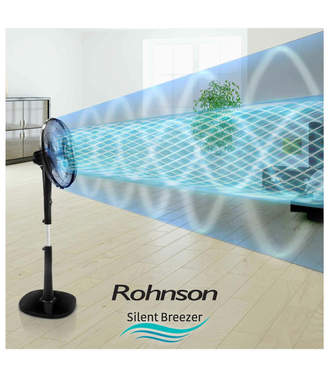 Rohnson Ανεμιστήρας Ορθοστάτης 28W Διαμέτρου 40cm με Τηλεχειριστήριο R-8600