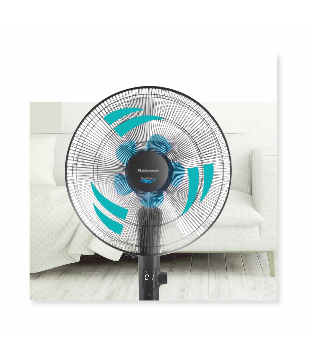 Rohnson Ανεμιστήρας Ορθοστάτης 28W Διαμέτρου 40cm με Τηλεχειριστήριο R-8600