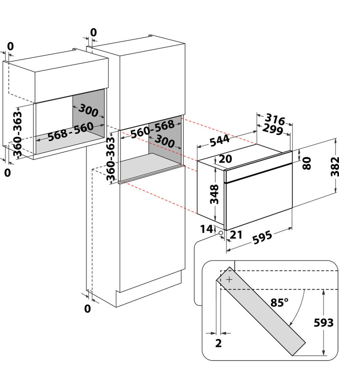 Whirlpool MBNA900XN Εντοιχιζόμενος Φούρνος Μικροκυμάτων 22lt Inox