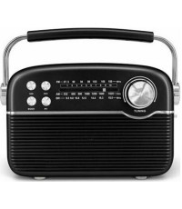 Manta RDI916 Φορητό Ραδιόφωνο Ηλιακό με Bluetooth και USB Μαύρο