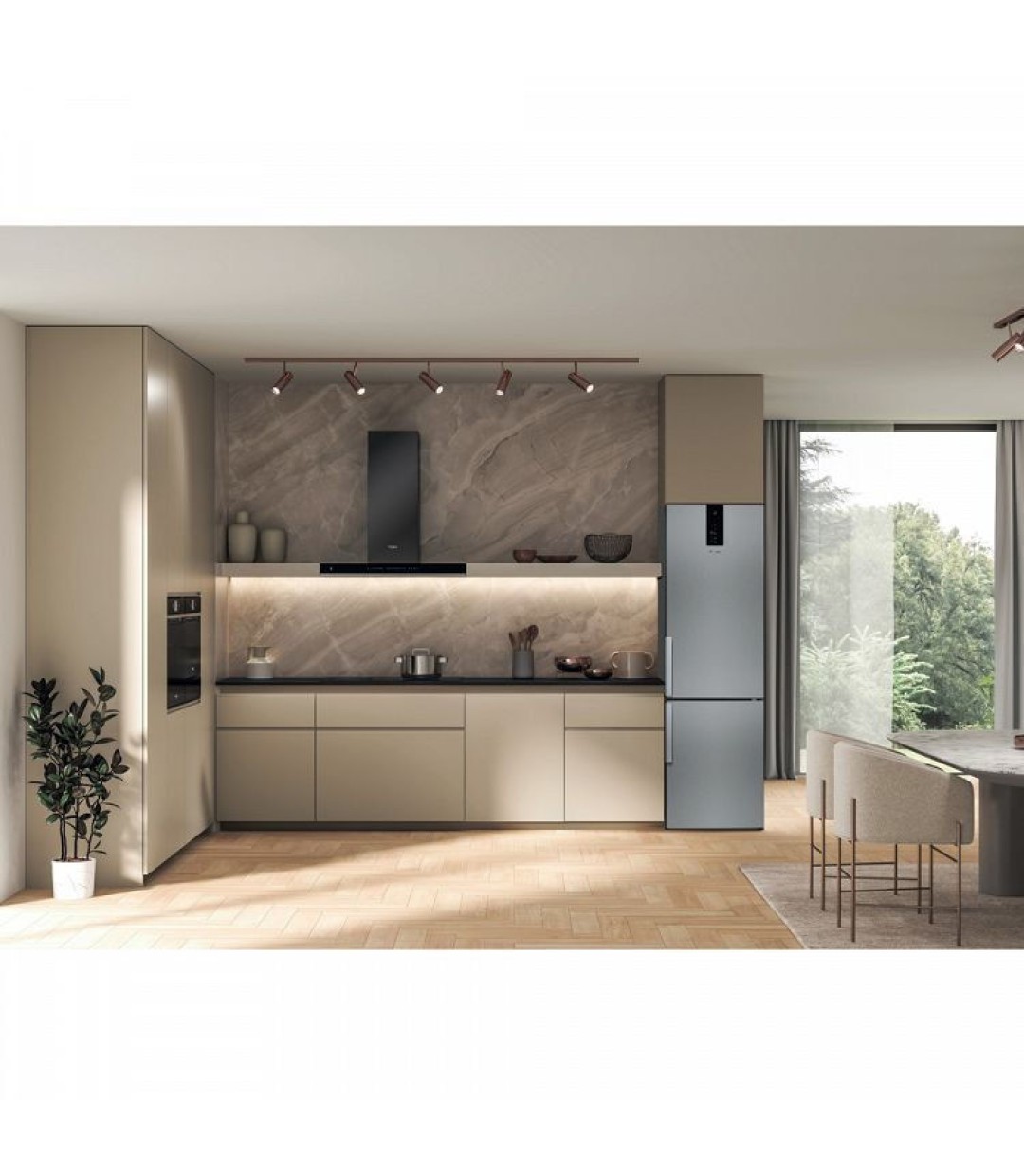 Whirlpool Ψυγειοκαταψύκτης 355lt NoFrost Υ201.3xΠ59.5xΒ65.5εκ. Inox W9 941A IX H