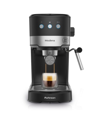 Rohnson R-98012 Modena Μηχανή Espresso 1100W Πίεσης 20bar Μαύρη