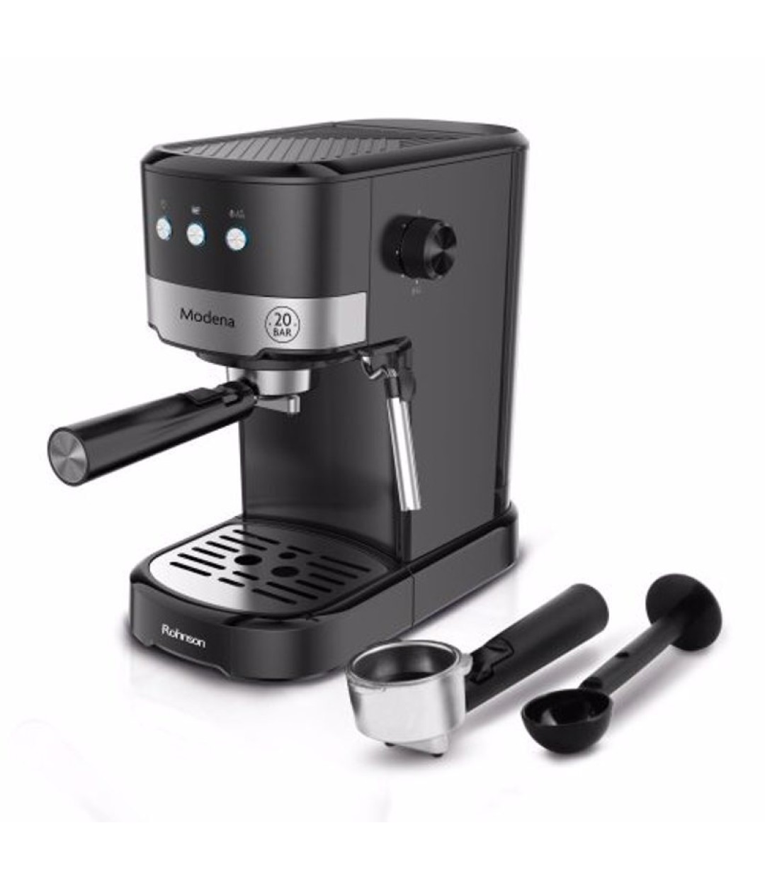Rohnson R-98012 Modena Μηχανή Espresso 1100W Πίεσης 20bar Μαύρη