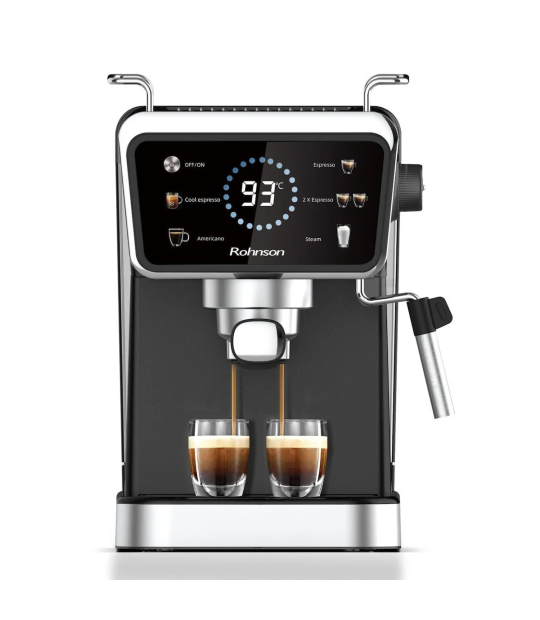 Rohnson R-98015 Hot & Cold Μηχανή Espresso 1350W Πίεσης 20bar Μαύρη