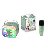 Lamtech Ηχείο Karaoke με Ασύρματο Μικρόφωνο και Εφέ Φωτισμού σε Πράσινο Χρώμα