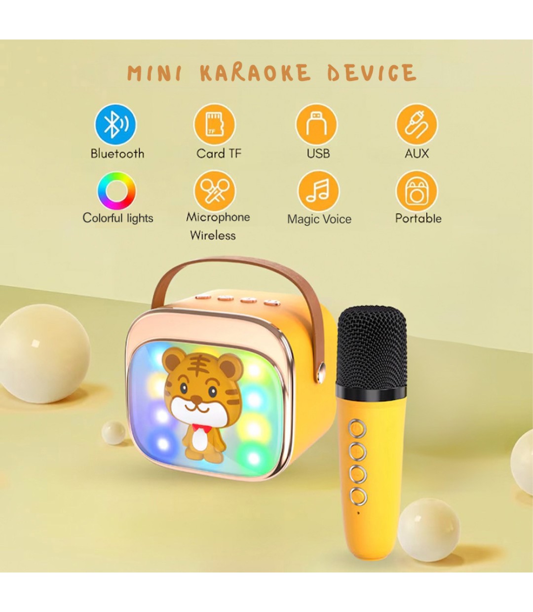 Lamtech Σύστημα με Ασύρματα Μικρόφωνα BT5.4 σε Κίτρινο Χρώμα 