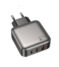 Lamtech Φορτιστής Χωρίς Καλώδιο GaN με Θύρα USB-A και 2 Θύρες USB-C 45W Power Delivery Γκρι (LAM980435) Lamtech Φορτιστής Χωρίς Καλώδιο GaN με Θύρα USB-A και 2 Θύρες USB-C 45W Power Delivery Γκρι (LAM980435)