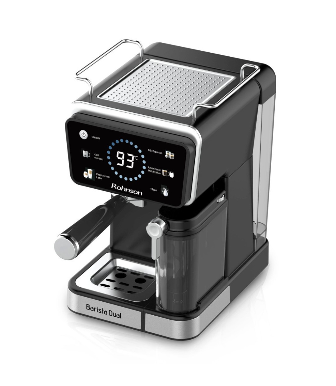 Rohnson Αυτόματη Μηχανή Espresso 1350W Πίεσης 20bar για Cappuccino Μαύρη R-98082 Rohnson Αυτόματη Μηχανή Espresso 1350W Πίεσης 20bar για Cappuccino Μαύρη R-98082