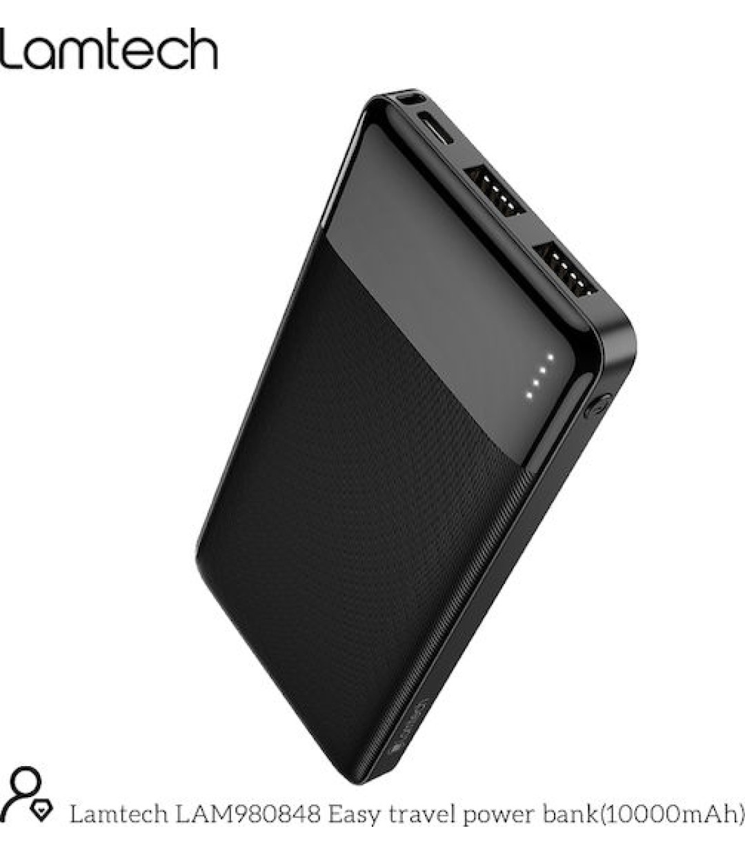 POWER BANK LAMTECH LAM 980848 10.000 Mah DUAL USB BLACK