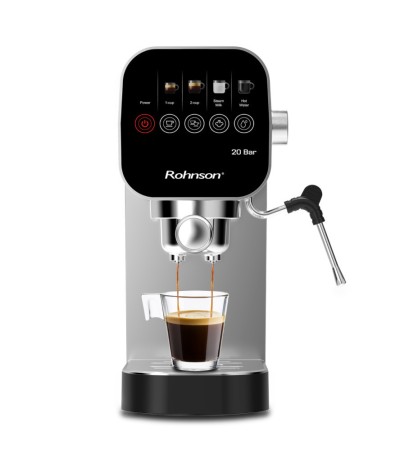 Rohnson Μηχανή Espresso 1360W Πίεσης 20bar Ασημί R-98100