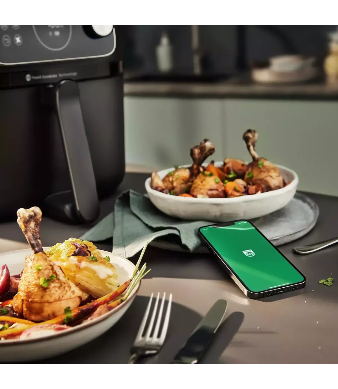 ΦΡΙΤΕΖΑ Philips HD 9876/90 Series 7000 ΠΟΛΥΜΑΓΕΙΡΑΣ  με Wi-Fi 8.3lt Μαύρο