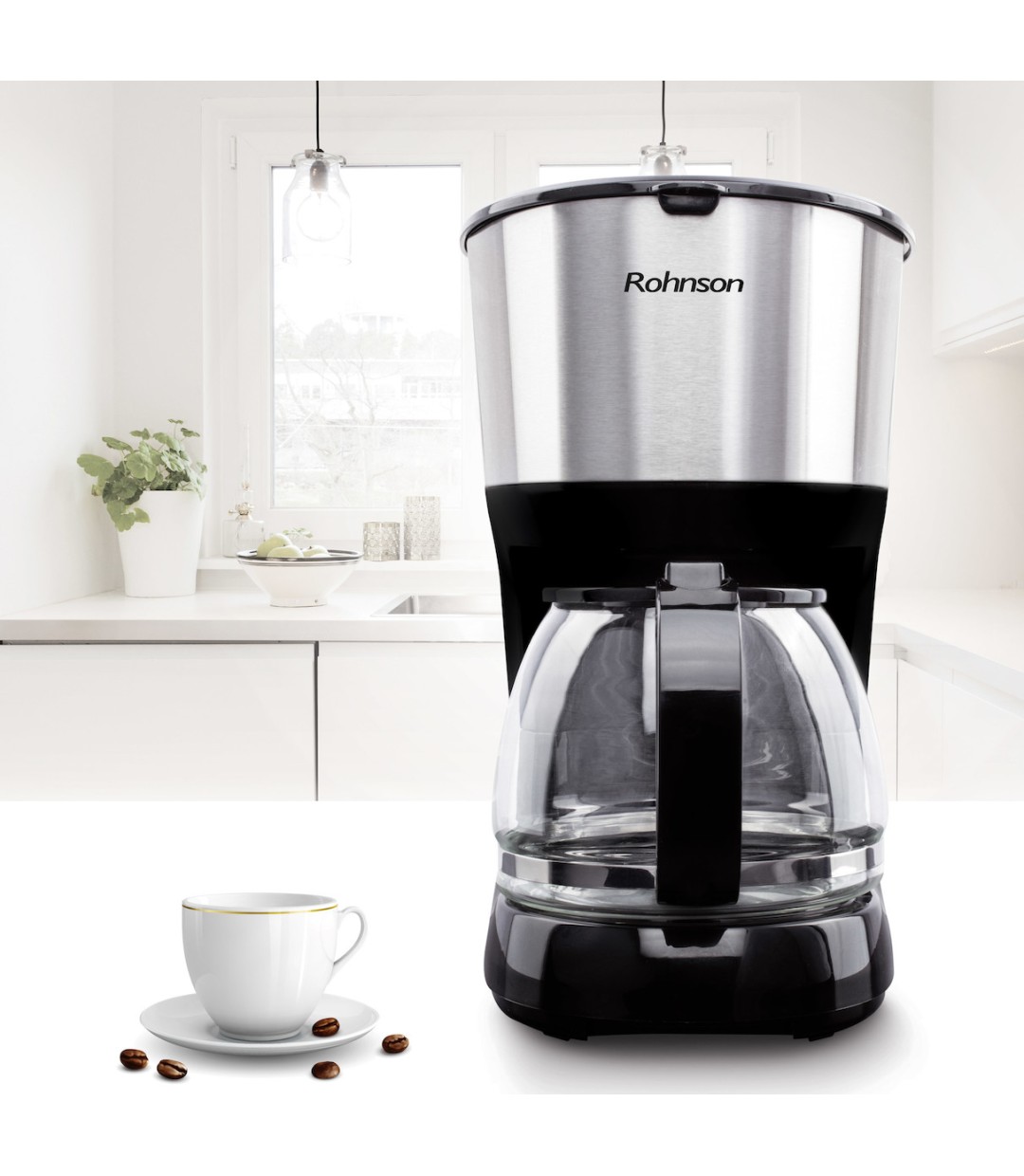Rohnson Καφετιέρα Φίλτρου 750W Silver R-991