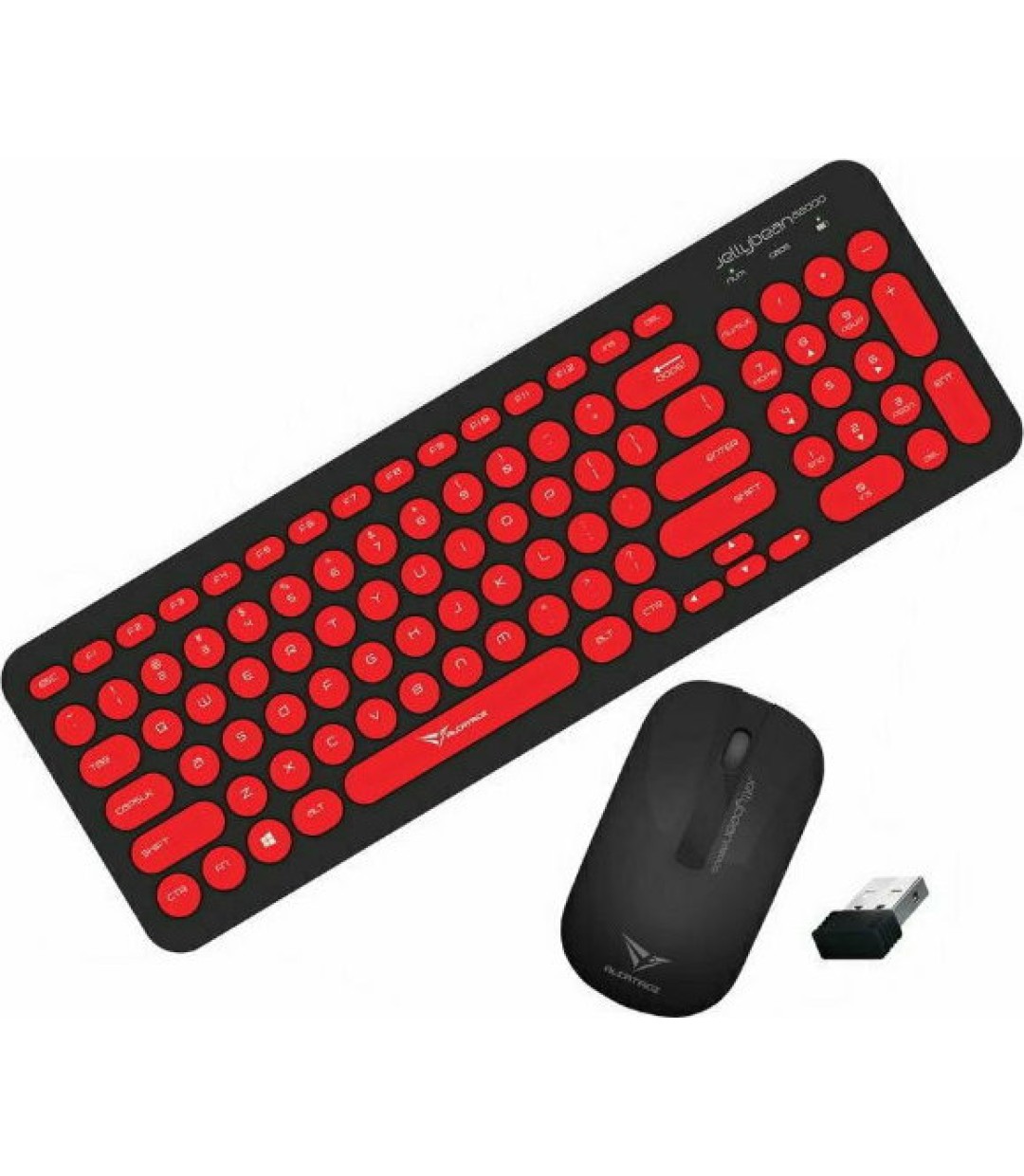 Alcatroz Jellybean A2000 Ασύρματο Σετ Πληκτρολόγιο & Ποντίκι Αγγλικό US Black/Red