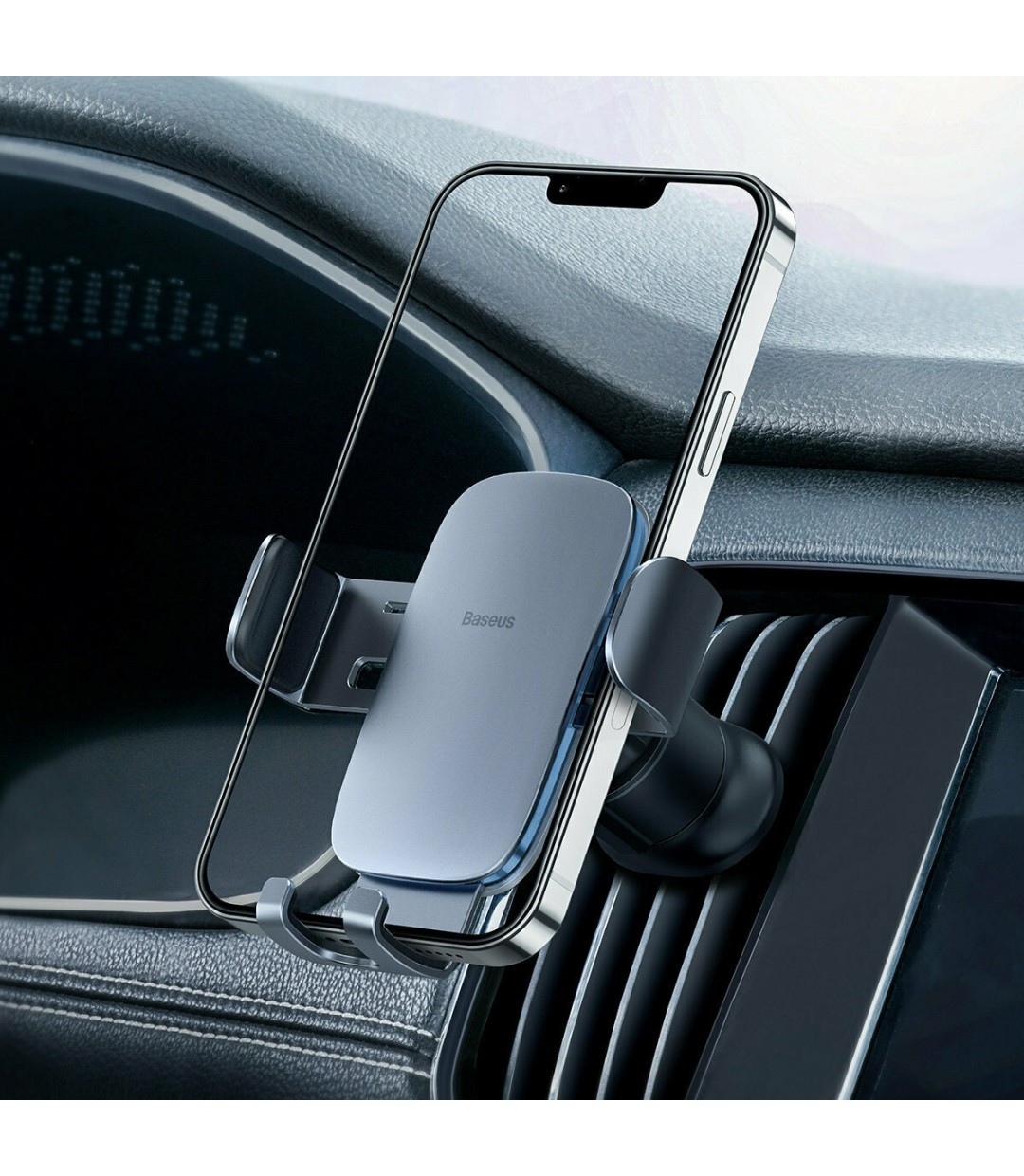 Baseus Metal Age II Βάση Κινητού Αυτοκινήτου 4.7" - 6.7" με Ρυθμιζόμενα Άγκιστρα Γκρι