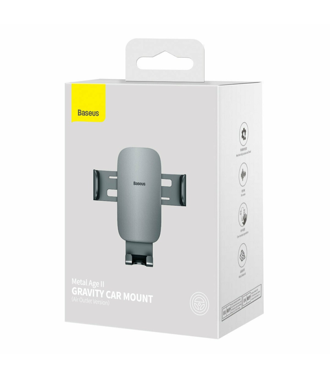 Baseus Metal Age II Βάση Κινητού Αυτοκινήτου 4.7" - 6.7" με Ρυθμιζόμενα Άγκιστρα Γκρι