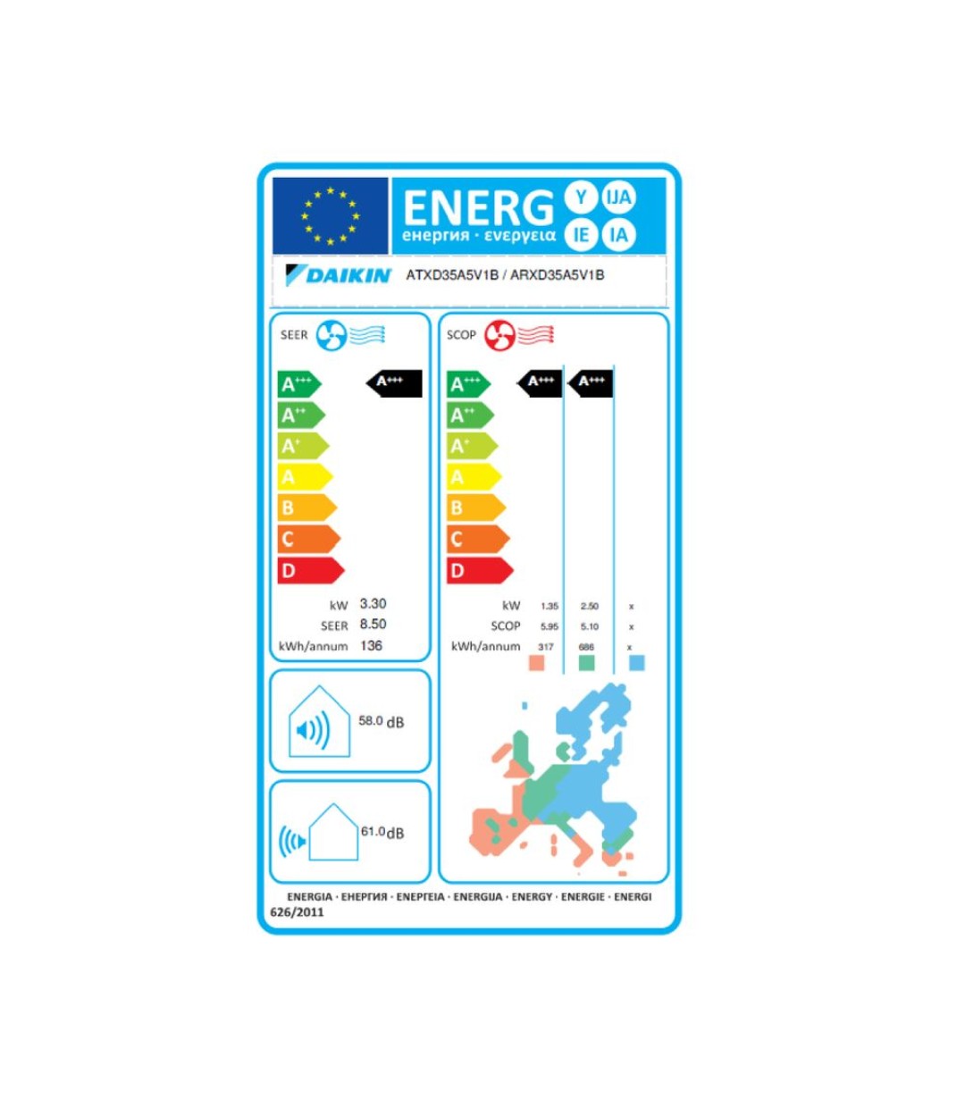 Daikin ATXD35A Siesta 12.000 BTU/h Κλιματιστικό Inverter