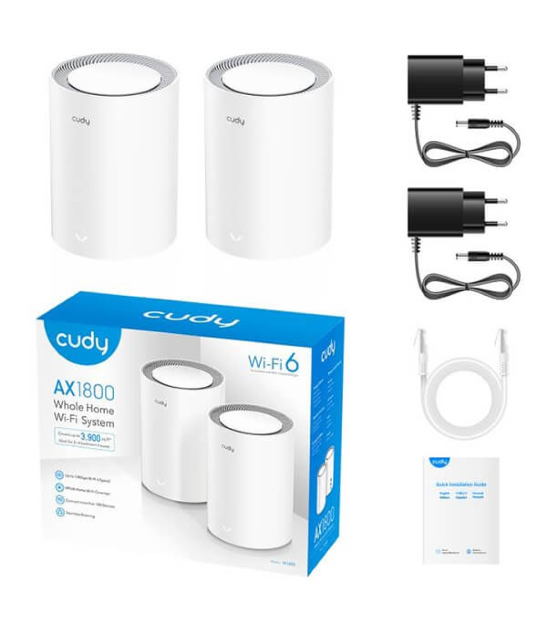 MESH WI-FI6 AX1800 CUDY M1800(2-PACK)