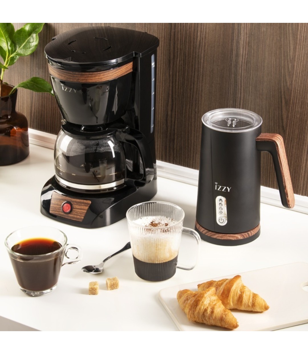 Izzy C108S Καφετιέρα Φίλτρου 950W Wooden Black