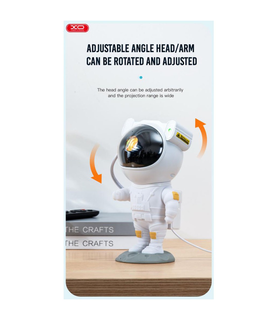 XO Παιδικό Φωτιστικό Projector με Προβολή Αστεριών Λευκό 21x11cm