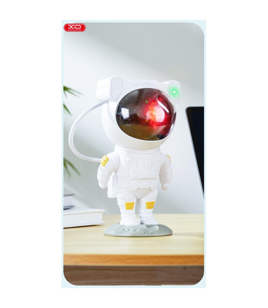 XO Παιδικό Φωτιστικό Projector με Προβολή Αστεριών Λευκό 21x11cm