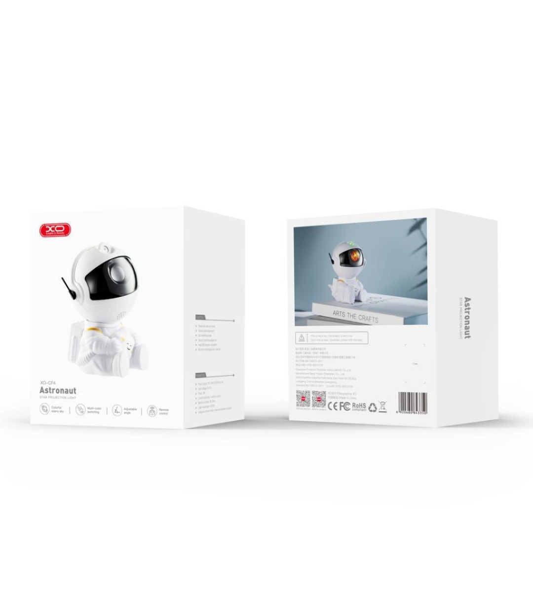 XO XO CF4  MINI Παιδικό Φωτιστικό Projector Astronaut Sky Λευκό 8.5x5x7.6εκ.