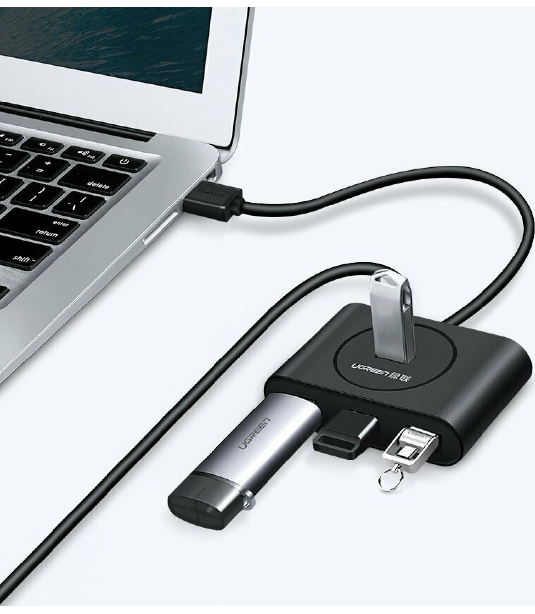 Ugreen CR113 USB 3.0 Hub 4 Θυρών με σύνδεση USB-A και Εξωτερική Παροχή Ρεύματος