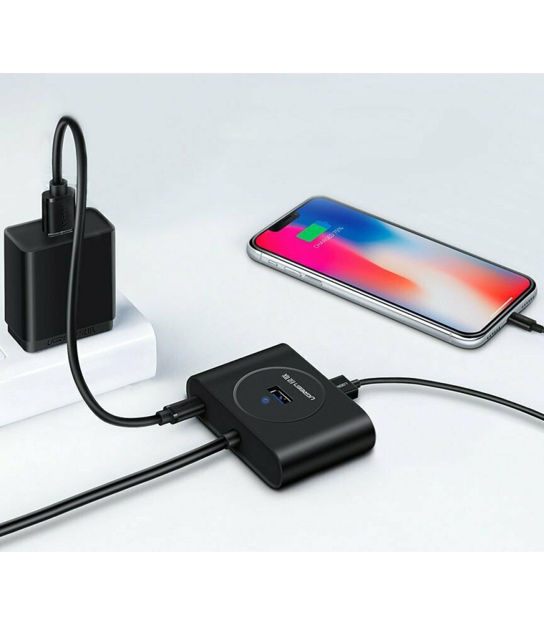 Ugreen CR113 USB 3.0 Hub 4 Θυρών με σύνδεση USB-A και Εξωτερική Παροχή Ρεύματος