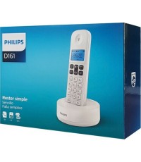 Philips D161 Ασύρματο Τηλέφωνο με Aνοιχτή Aκρόαση Λευκο