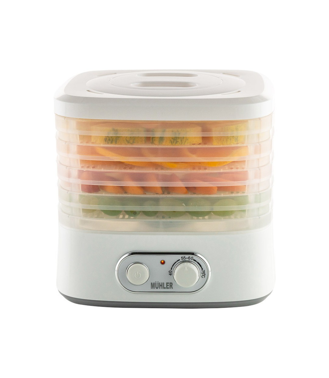 Muhler Αποξηραντής Τροφίμων με 5 Ράφια και Ρυθμιζόμενη Θερμοκρασία 35-70°C DHY-300T
