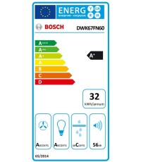 Απορροφητήρας Bosch DWK 67 FN 60 Καμινάδα 60cm Μαύρος