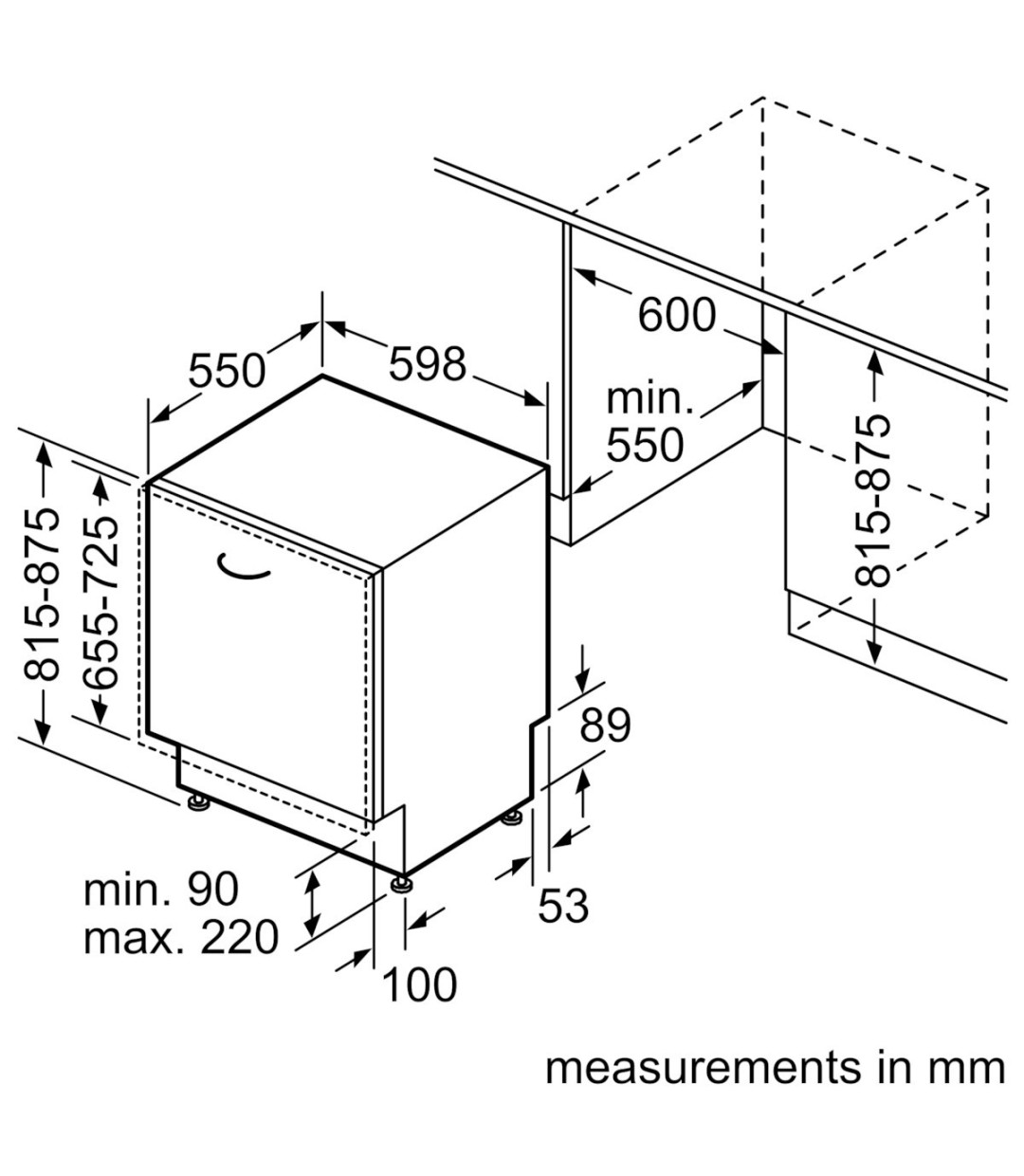 Bosch SMV4EVX04 Πλήρως Εντοιχιζόμενο Πλυντήριο Πιάτων με Wi-Fi για 13 Σερβίτσια Π59.8xY81.5εκ.