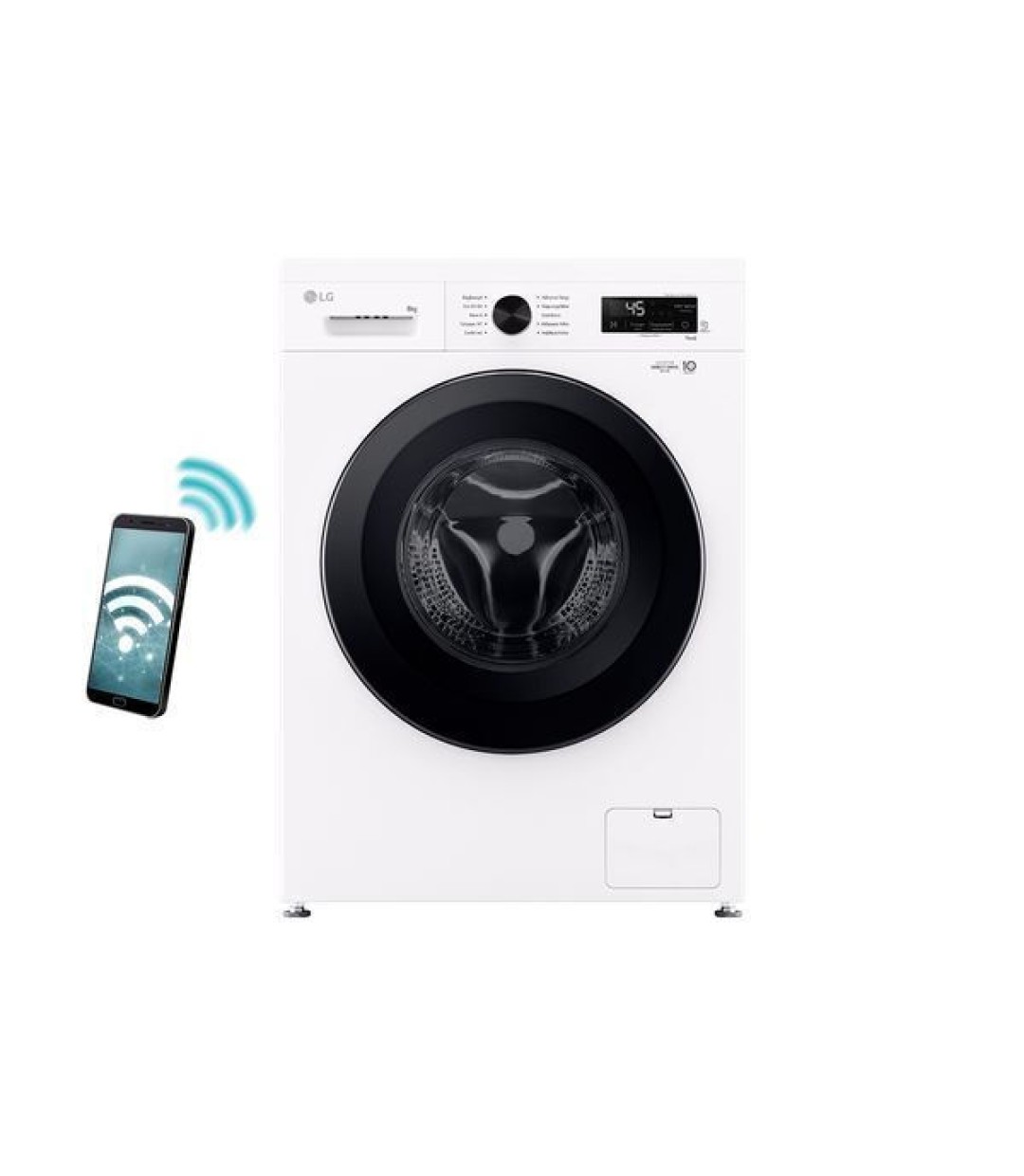 LG Πλυντήριο Ρούχων 8kg με Τεχνολογία Ατμού 1400 Στροφών 6 Motion F4X1008NWK