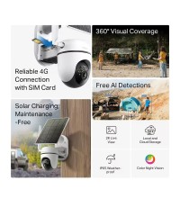 TP-LINK Tapo C615G KIT v1 IP Κάμερα Παρακολούθησης 4G Full HD+ 3MP Αδιάβροχη Μπαταρίας 