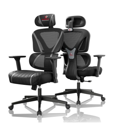 Eureka Ergonomic Norn ERK-GC06-GY Υφασμάτινη Καρέκλα Gaming με Ρυθμιζόμενα Μπράτσα Γκρι