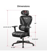 Eureka Ergonomic Norn ERK-GC06-GY Υφασμάτινη Καρέκλα Gaming με Ρυθμιζόμενα Μπράτσα Γκρι