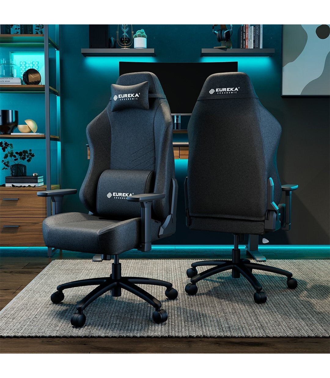 Eureka Ergonomic GC-09 Καρέκλα Gaming Δερματίνης Μαύρη