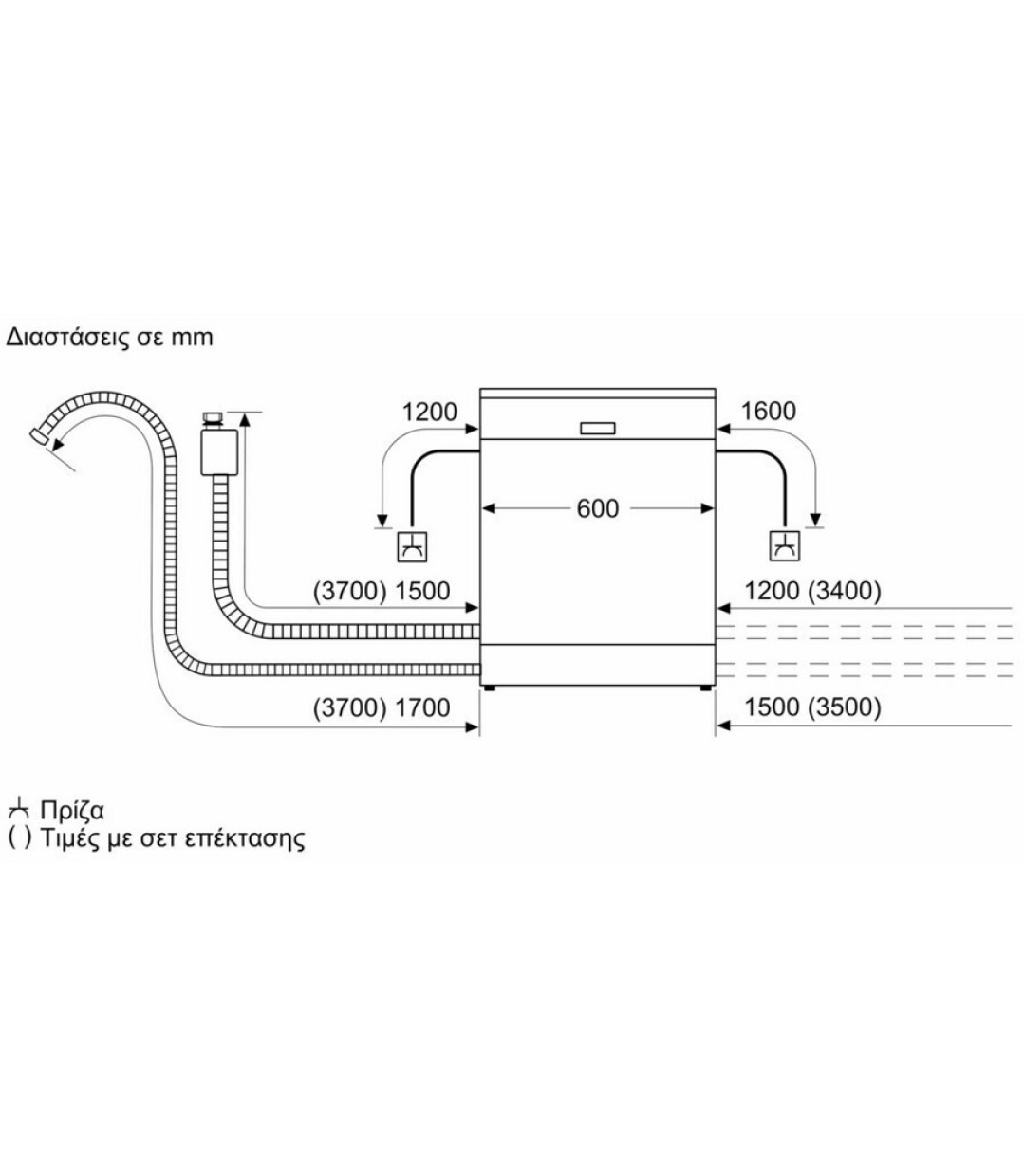 Bosch SMS4HTI 16 Ελεύθερο Πλυντήριο Πιάτων με Wi-Fi για 13 Σερβίτσια Π60xY84.5εκ. Inox
