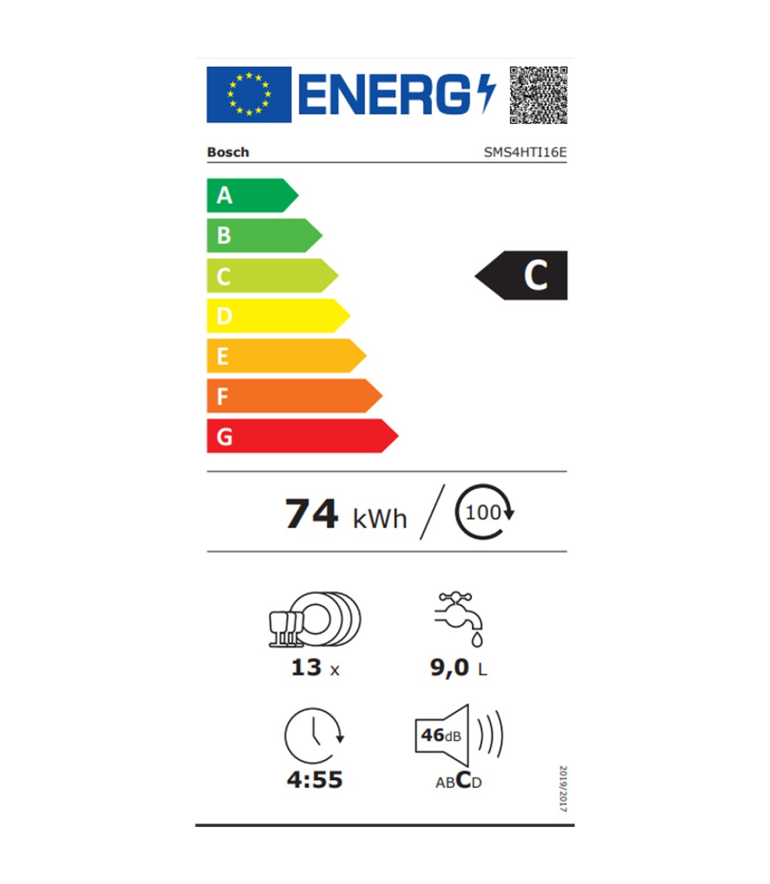 Bosch SMS4HTI 16 Ελεύθερο Πλυντήριο Πιάτων με Wi-Fi για 13 Σερβίτσια Π60xY84.5εκ. Inox