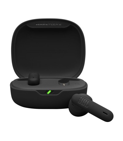 JBL Wave Flex 2 Earbud Bluetooth Handsfree Ακουστικά με Αντοχή στον Ιδρώτα και Θήκη Φόρτισης Μαύρα