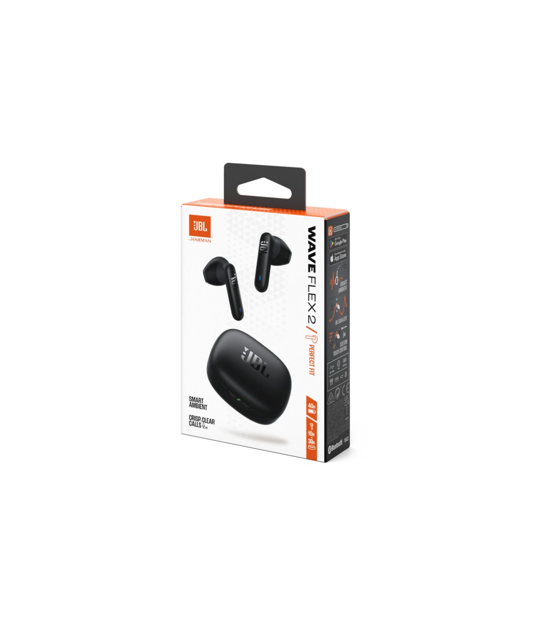 JBL Wave Flex 2 Earbud Bluetooth Handsfree Ακουστικά με Αντοχή στον Ιδρώτα και Θήκη Φόρτισης Μαύρα JBL Wave Flex 2 Earbud Bluetooth Handsfree Ακουστικά με Αντοχή στον Ιδρώτα και Θήκη Φόρτισης Μαύρα