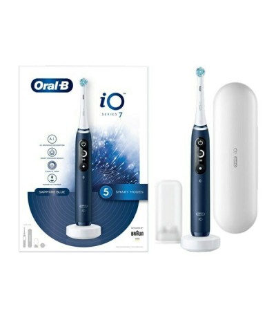 Oral-B IO Series 7 Ηλεκτρική Οδοντόβουρτσα με Χρονομετρητή, Αισθητήρα Πίεσης και Θήκη Ταξιδίου Sapphire Blue